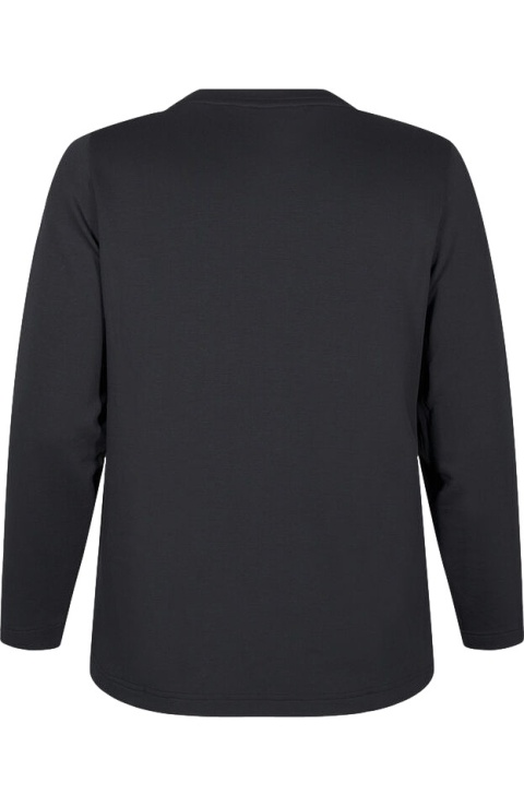 ZIZZI KLASYCZNA CZARNA JEDNOLITA BLUZKA 055M