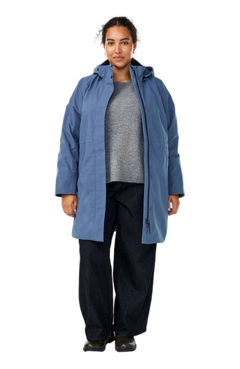 ZIZZI NIEBIESKA DŁUGA KURTKA SOFTSHELL KAPTUR 521A