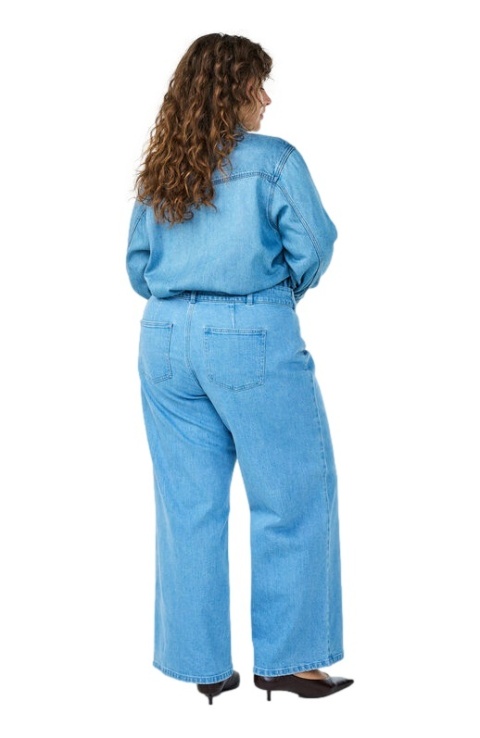 ZIZZI NIEBIESKIE SPODNIE JEANSY SZEROKIE WYSOKI STAN N78 071K