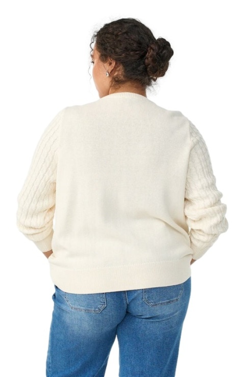 ZIZZI WANILIOWY SWETER KARDIGAN SPLOT WARKOCZYKOWY BAWEŁNA 150E