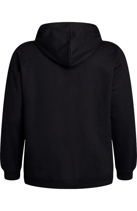 ZIZZI WYGODNA CZARNA BLUZA KAPTUR NAPIS NIEBIESKI 042C