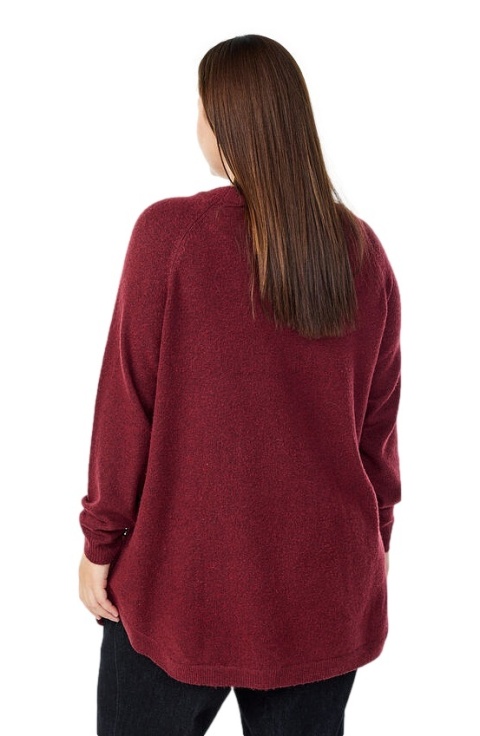 ZIZZI WYGODNA BLUZKA DZIANINA BORDOWA 187G