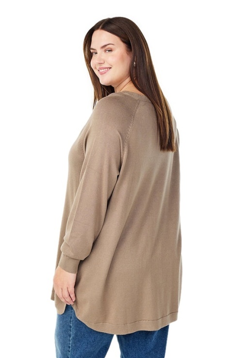 ZIZZI WYGODNA TUNIKA BLUZKA DZIANINA BEŻOWY 480E