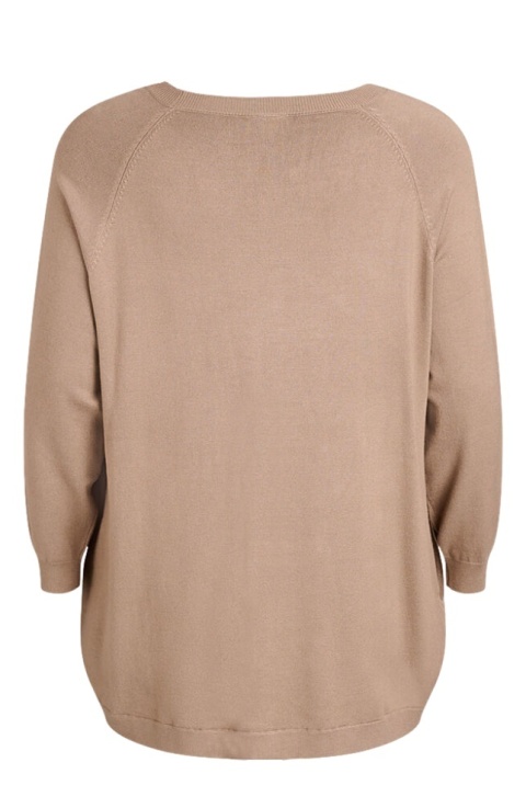 ZIZZI WYGODNA TUNIKA BLUZKA DZIANINA BEŻOWY 480E