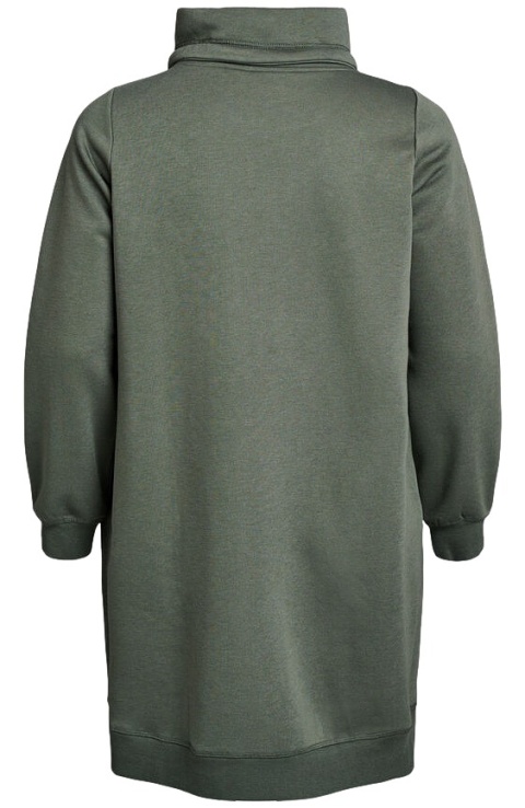 ZIZZI CIEMNOZIELONA BLUZA/TUNIKA Z KOŁNIERZEM KIESZENIE 041B