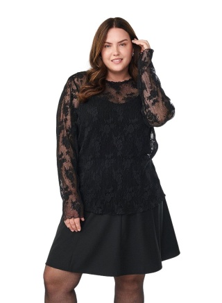 ZIZZI ZMYSŁOWA TRANSPARENTNA BLUZKA HAFY 642A