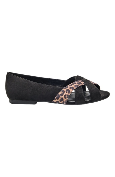ZIZZI CZARNE BUTY BALLERINY PANTERKA 039A