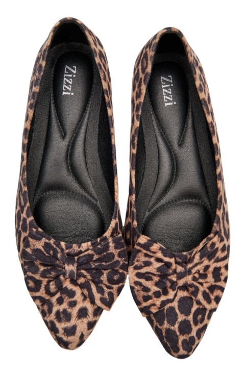ZIZZI PANTERKOWE BUTY BALLERINY KOKARDA 055A