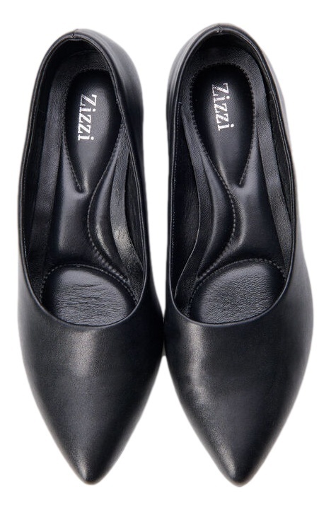 ZIZZI CZARNE BUTY CZÓŁENKA SŁUPEK SKÓRA 063A