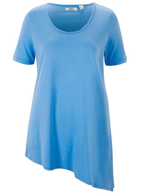 BPC NIEBIESKA BLUZKA TUNIKA ASYMETRYCZNA BAWEŁNA BP15