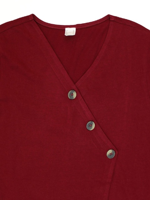 CLASSIC BASIC CZERWONA BLUZKA OZDOBNE GUZIKI CB13