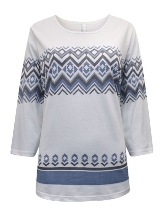 CLASSIC BASIC FINEZYJNA BLUZKA Z AZTECKIM WZOREM CB14