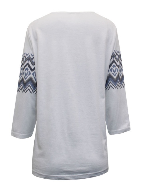 CLASSIC BASIC FINEZYJNA BLUZKA Z AZTECKIM WZOREM CB14