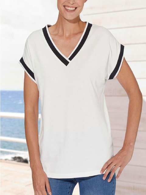 CLASSIC BASIC KONTRASTOWA BLUZKA OVERSIZE CZERWONA CB11