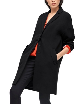 ELLOS CZARNY ELEGANCKI PŁASZCZ NA LATO OVERSIZE ES01