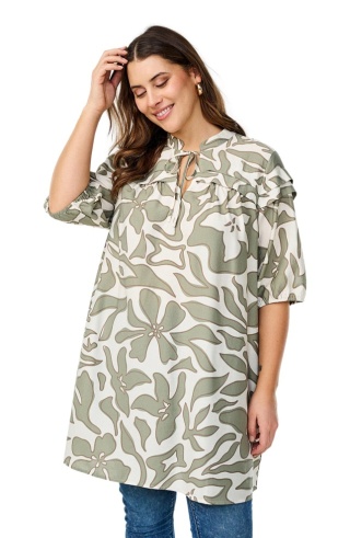 ZIZZI ZIELONA TUNIKA NADRUK WISKOZA 082A