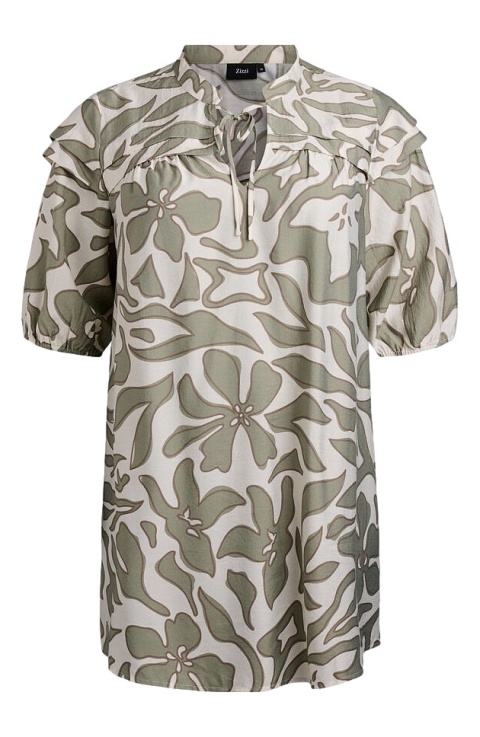 ZIZZI ZIELONA TUNIKA NADRUK WISKOZA 082A