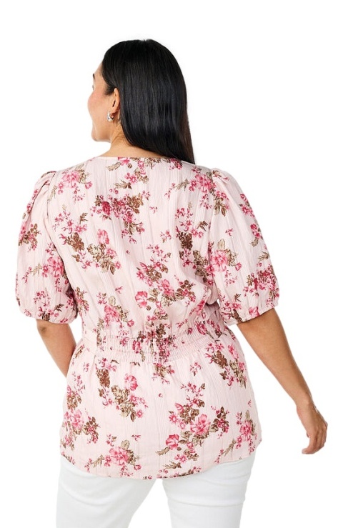 ZIZZI ŚLICZNA BIAŁA BLUZKA KWIATY 151A