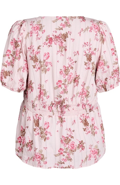 ZIZZI ŚLICZNA BIAŁA BLUZKA KWIATY 151A