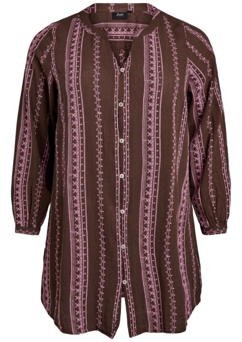 ZIZZI BRĄZOWA TUNIKA KOSZULOWA HAFT 603A