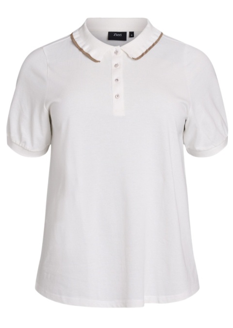 ZIZZI ELEGANCKA KOSZULKA BLUZKA POLO BIAŁA 442A