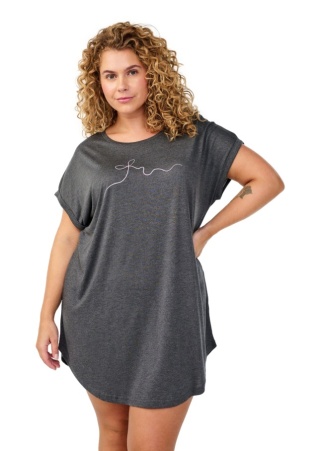 ZIZZI WYGODNA SZARA KOSZULA NOCNA NADRUK 056A