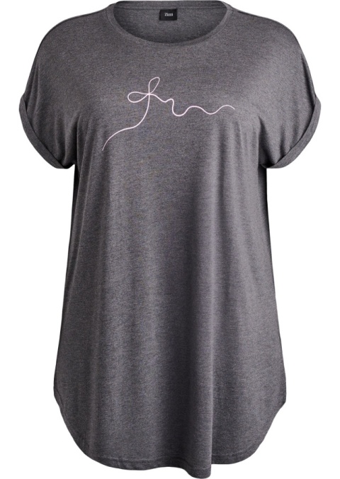 ZIZZI WYGODNA SZARA KOSZULA NOCNA NADRUK 056A