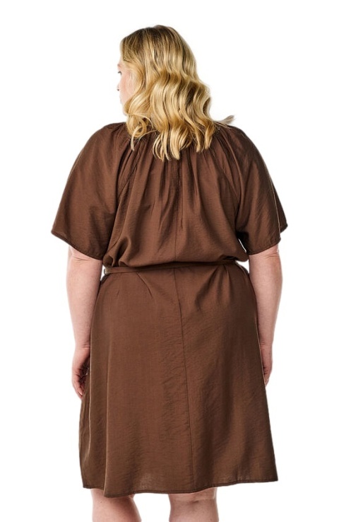 ZIZZI MODNA BRĄZOWA SUKIENKA WISKOZA 083C