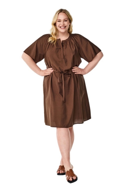 ZIZZI MODNA BRĄZOWA SUKIENKA WISKOZA 083C