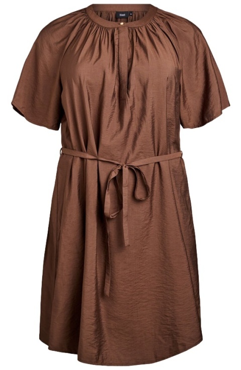 ZIZZI MODNA BRĄZOWA SUKIENKA WISKOZA 083C