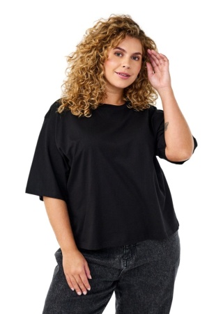 ZIZZI PUDEŁKOWY CZARNY T-SHIRT BAWEŁNA 224C