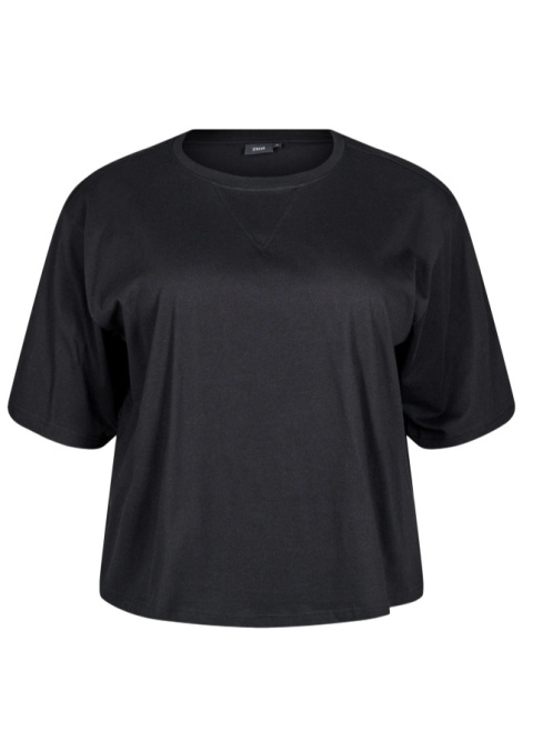 ZIZZI PUDEŁKOWY CZARNY T-SHIRT BAWEŁNA 224C