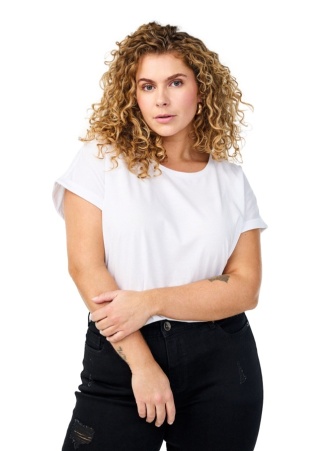 ZIZZI KLASYCZNY T-SHIRT BIAŁY 148F