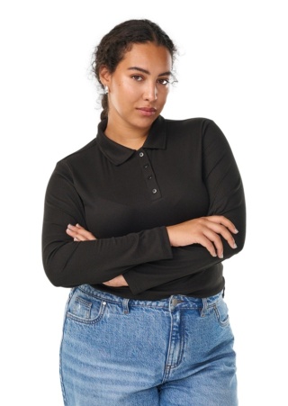 ZIZZI PRĄŻKOWANA CZARNA BLUZKA POLO 282A