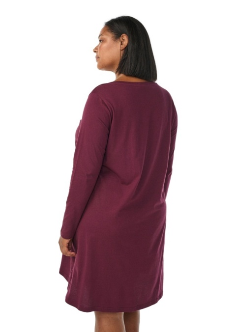 ZIZZI WYGODNA BORDOWA KOSZULA NOCNA NAPIS 007G