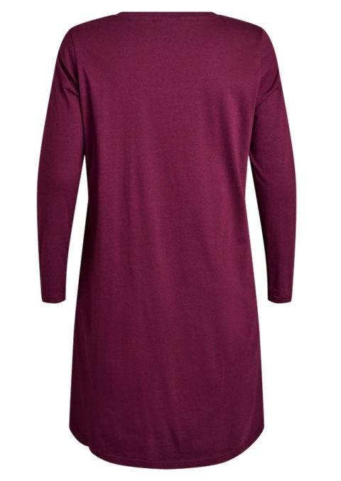 ZIZZI WYGODNA BORDOWA KOSZULA NOCNA NAPIS 007G