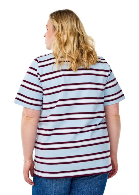 ZIZZI BŁĘKITNA BLUZKA POLO W PASKI 601C