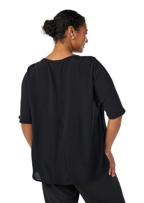 ZIZZI ELEGANCKA CZARNA BLUZKA WISKOZA 040W