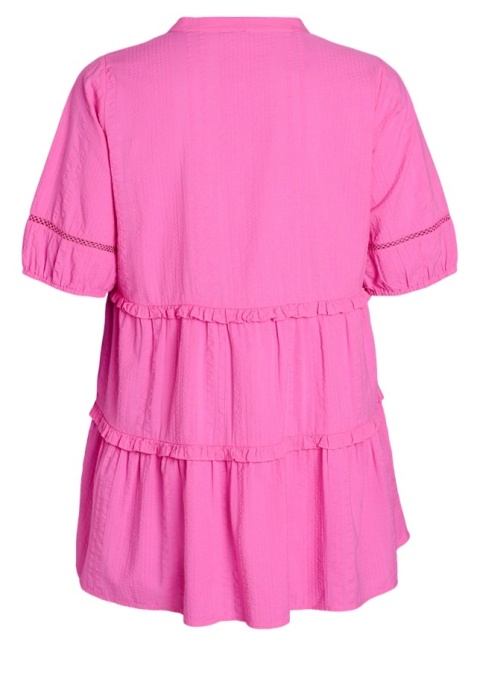 ZIZZI RÓŻOWA BAWEŁNIANA TUNIKA FALBANY 433A