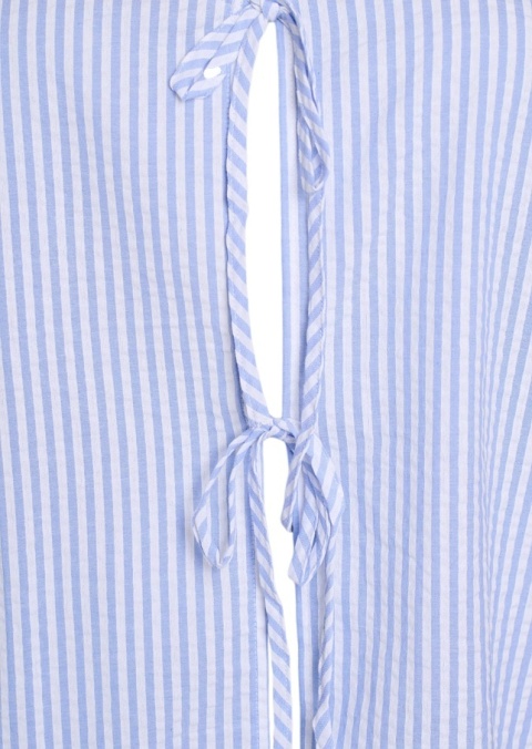 ZIZZI NIEBIESKA WIĄZANA BLUZKA W PASKI BAWEŁNA 051A