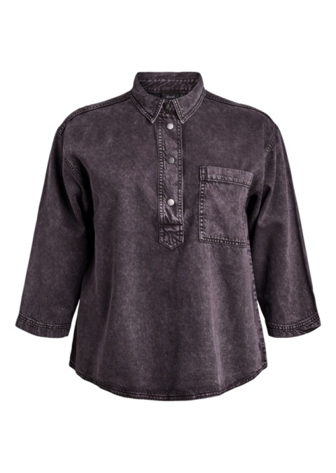 ZIZZI LUŹNA SZARA JEANSOWA BLUZKA KOSZULOWA 085G