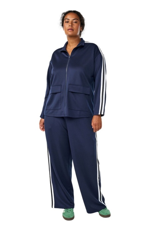 ZIZZI DRESOWE GRANATOWE SPODNIE PASKI 273B