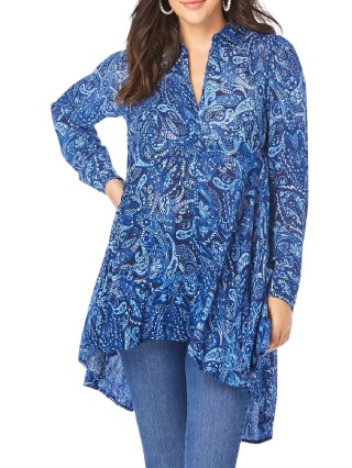 ROAMANS ZWIEWNA NIEBIESKA TUNIKA PAISLEY RM06