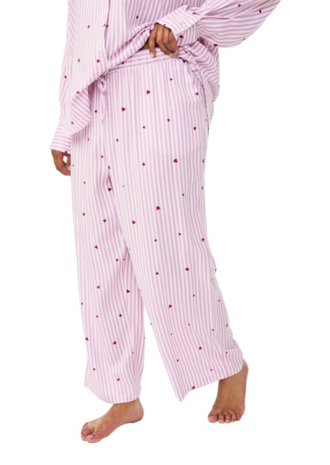 ZIZZI RÓŻOWE PROSTE SPODNIE PIŻAMOWE PASKI WZÓR 624G