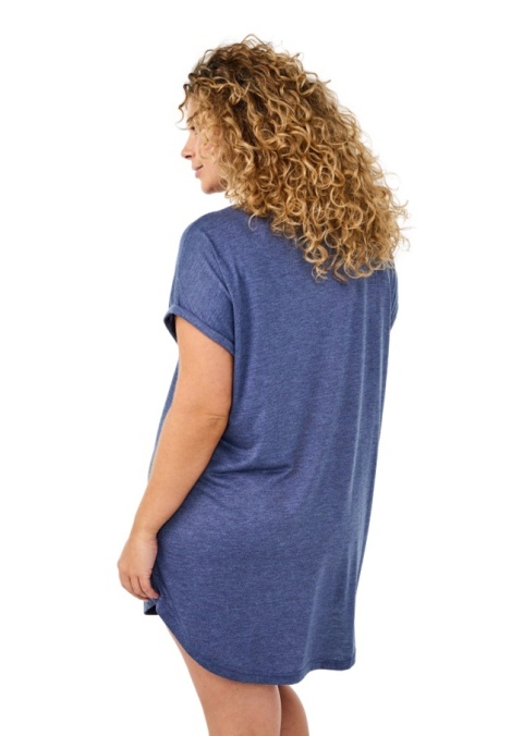 ZIZZI WYGODNA NIEBIESKA KOSZULA NOCNA NAPIS 056A