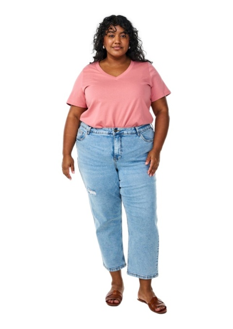 ZIZZI KLASYCZNY RÓŻOWY T-SHIRT BAWEŁNA 264C