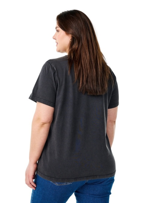 ZIZZI CIEMNOSZARY T-SHIRT BLUZKA NADRUK BAWEŁNA 295A