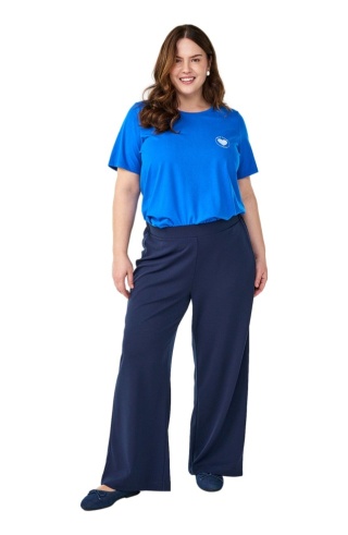 ZIZZI GRANATOWY KLASYCZNE PROSTE SPODNIE 007A