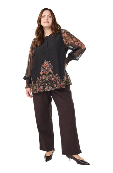 ZIZZI CZARNA BLUZKA WZÓR PAISLEY 125E
