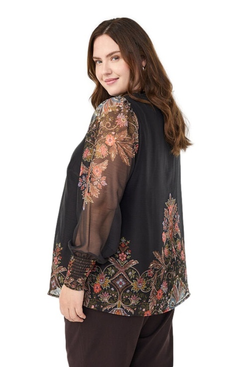ZIZZI CZARNA BLUZKA WZÓR PAISLEY 125E